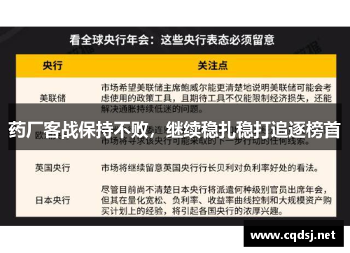 药厂客战保持不败，继续稳扎稳打追逐榜首